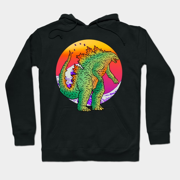 Retro godzilla Hoodie by Studiogomsky